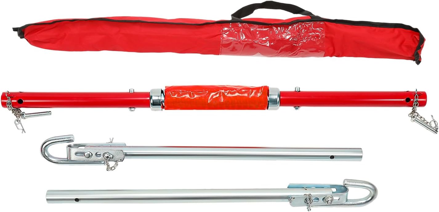3-piece 3t Tow Bar Breakdown Aid With Spring Damping, Tow Length 1.95 M, Max. Pulling Force: 3000 Kg Including Warning Colour, Flag And Bag