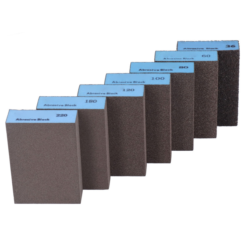 Set Mit 7 Schleifschwämmen (körnungen 36, 60, 80, 100, 120, 180 Und 220) Zum Trocken- Oder Nassschleifen