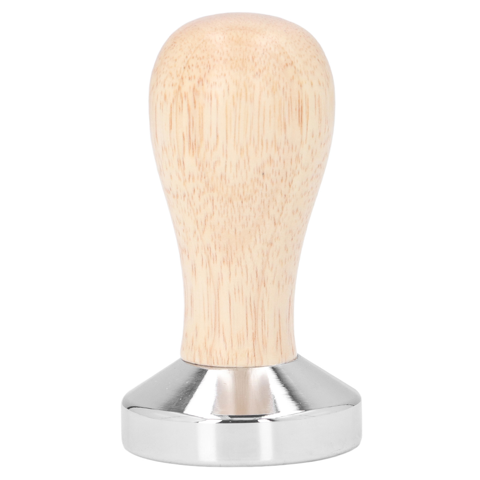 Abnehmbarer Kaffeetamper Aus Lebensmittelechtem Edelstahl Mit Flachem Boden Und Holzgriff, 49 Mm