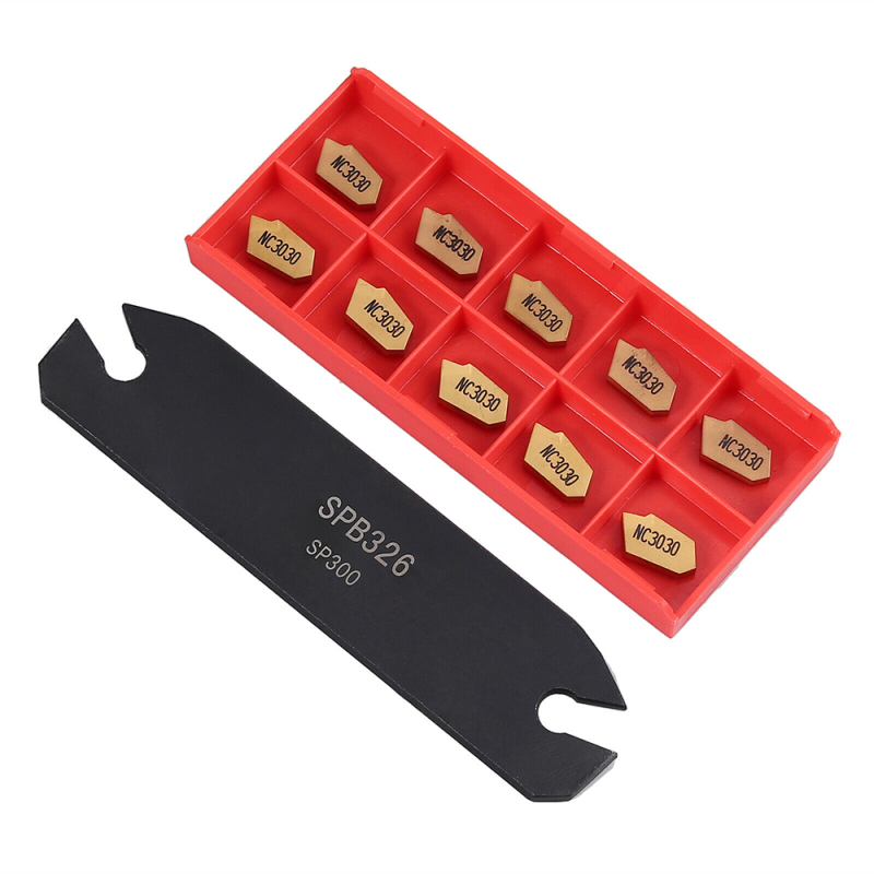 Spb326 26-mm-drehwerkzeug Zum Abstechen, Einstechen Und Schneiden, Mit 10 Gtn-3 Sp300 Hartmetall-schneidplatten