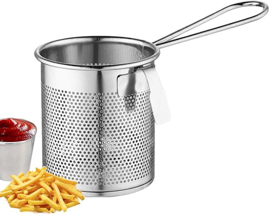 1 Nudelsieb (8 × 9 × 7 Cm, Grifflänge 19 Cm) Tragbar Nudelsieb Für Hot Pot Küchennudelsieb Mit Verlängertem Griff Blanchiersieb Mit Feinem Siebge