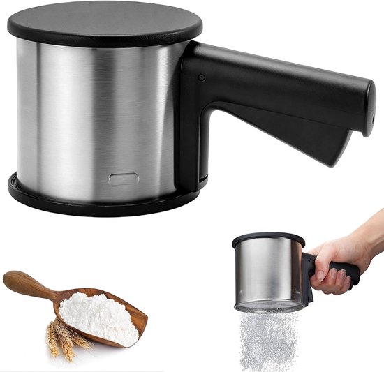 Mehlsieb Aus Edelstahl, Handsieb Mit Streudeckel, Für Zucker, Eis Und 300 G. Handsieb Für Aprikosenmehl, Kakao, Matcha Und Gewürzpulver.