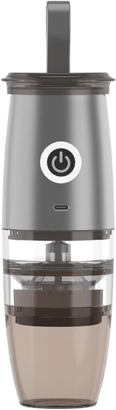 Elektrische Kaffeemühle, Tragbar, Abnehmbare Mahlkammer, 5 Geschwindigkeitsstufen, Usb-ladefunktion, Grau, Lb36 – Ideal Für Camping Und Reisen, Inklusive Pulverpinsel Und Löffel