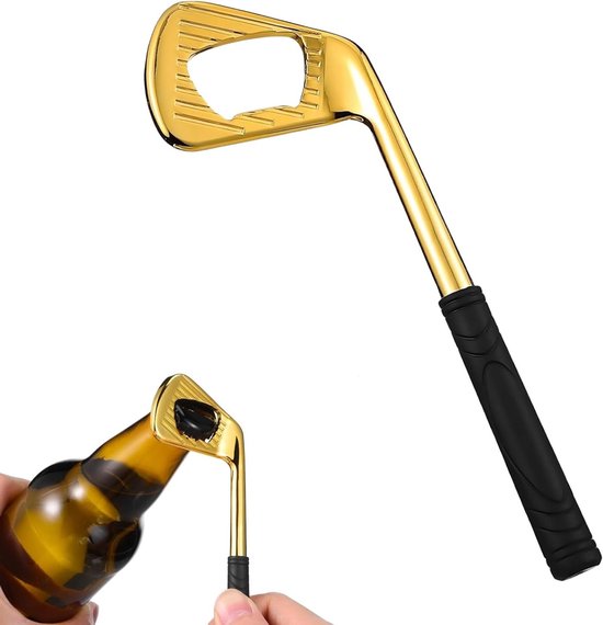 Flaschenöffner In Golfschlägerform – Goldener Bierflaschenöffner – Tragbarer Flaschenöffner Aus Metall Für Golffans Und Den Heimgebrauch
