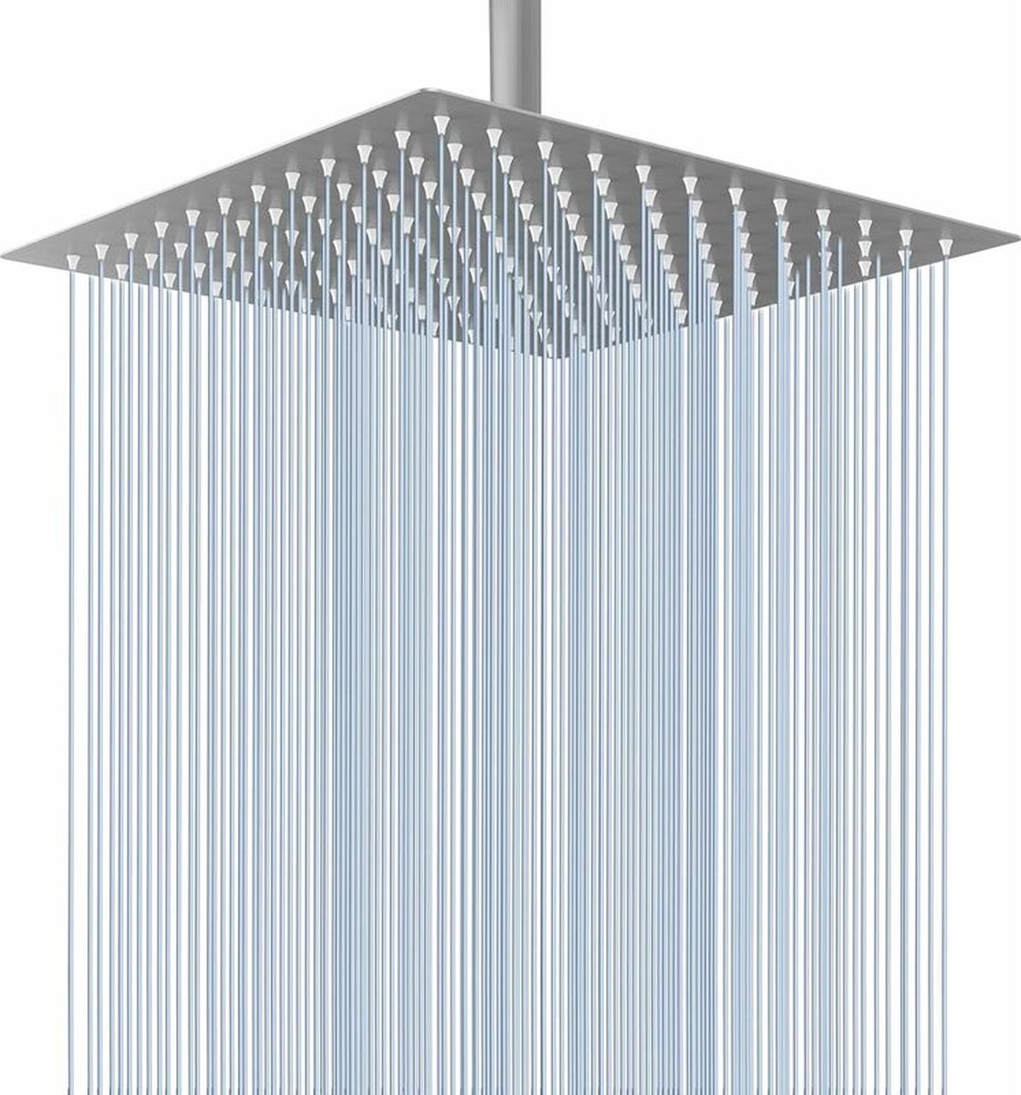 Duschkopf – Dusche – 25 Cm – Quadratisch – Kopfbrause – Edelstahl 304 – Silber – Hochdruck – 1/2 Zoll – Regendusche – Wellness – Spa – Regenduschkopf