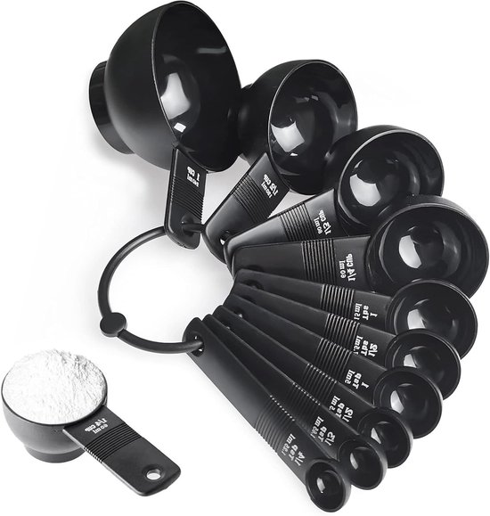 Thijox 10 In 1 Messlöffel Und Messbecher Set Aus Kunststoff Hitzebeständige Messbecher Für Flüssige Und Trockene Zutaten Zum Backen Und Kochen