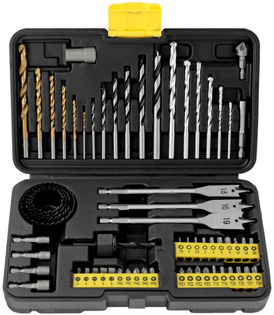 Kompaktes 63 Teiliges Multi Bohrer Set Mit Titanbeschichteten Bohrern