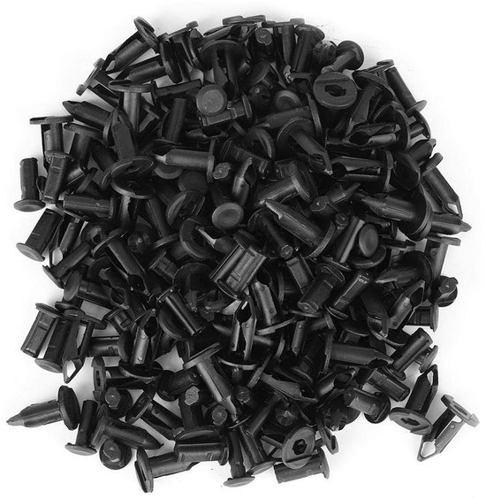Store9 – Türverkleidungs-stoßstangen-kotflügelclip – 100 Stück Kunststoffnieten – Schwarz – Universell Passend – Ideal Für Autozubehör – Für...