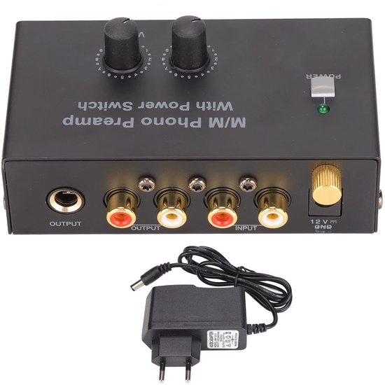 Allecto Phono-vorverstärker Für Plattenspieler Rauscharm Plug Play 12-v-gleichstromadapter Für Schallplatten Und Plattenspieler Einfache Geeignet