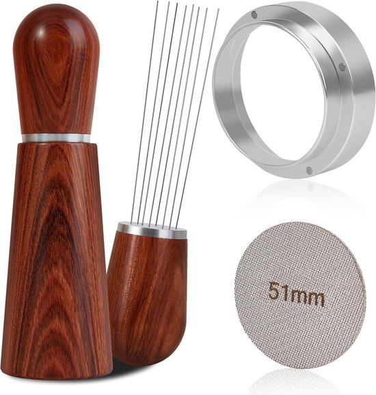 51 Mm Espresso Zubehörset Dosiertrichter + Pucksieb + Verteilerrührer Edelstahl 316