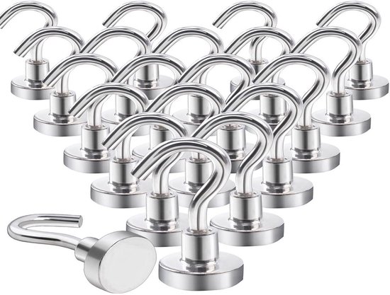 Magnetische Haken Neodym 10 Kg 21 Stück Silber