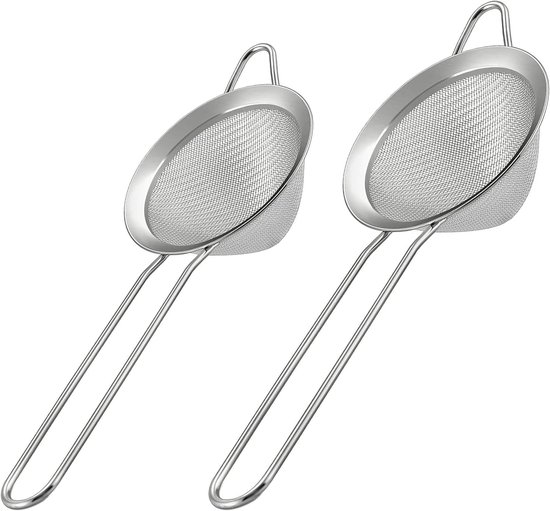 Feinmaschiges Sieb – Konisches Sieb – Cocktailsieb Aus Edelstahl – Teeblattsieb – Edelstahl Mit Griff – 2-teiliges Set – Für Kaffee Und Mehl