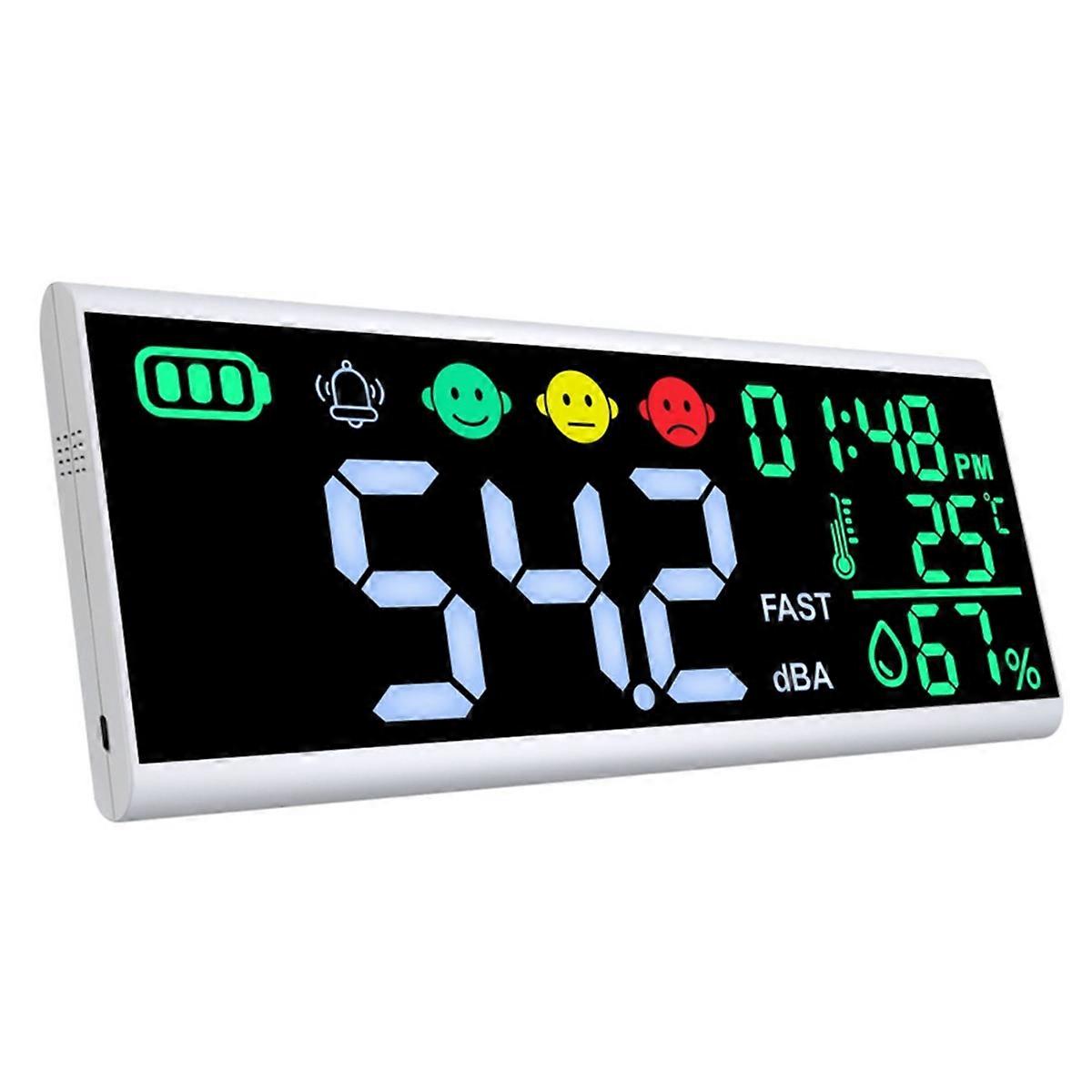Dezibelmesser 33 Cm 30–130 Db Schallpegelmesser, Schallpegelmesser Mit Großem Lcd-bildschirm Zur Wandmontage, Lärm