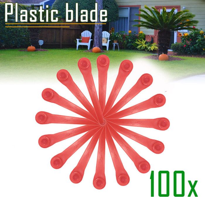 L70 Sechskant-kunststoffmesser Für Klassische Gartenrasenmäher - Rot, 100 Stück