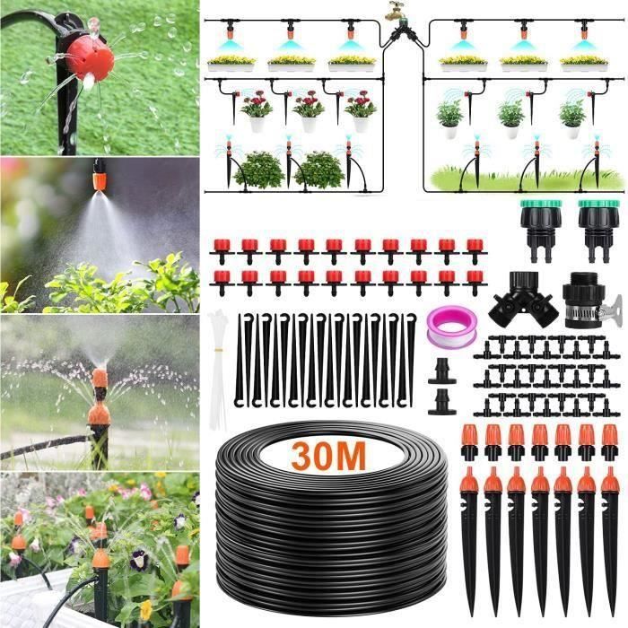 Xiaold Komplettes Automatisches Tropfbewässerungsset Mit Sprühdüse Für Gemüsegarten, Rasen Und Garten - 30 M