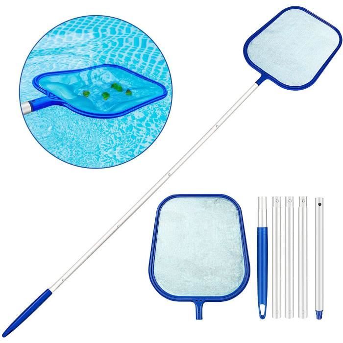 Skimmer-poolkescher – 1,22 M – Aluminium – Flexibler Griff – Feinmaschengewebe