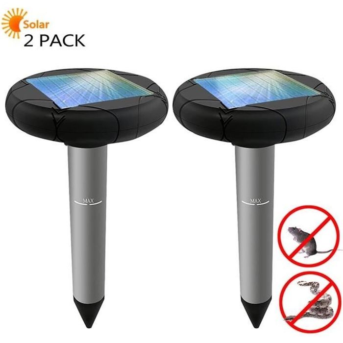 Solar-ultraschall-abwehrgerät, Intelligente Kombination Aus Tönen Und Vibrationen, Gegen Maulwürfe, Ratten, Mäuse, Schlangen Und Andere Tiere, 2er-pack.