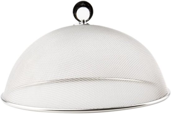 Lebensmittelschutzhülle Runde Edelstahlhülle Langlebig Wiederverwendbar Für Küche, Camping, Picknick, Partys Und Grillen Silber 30 X 30 X 12 Cm