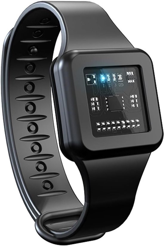 Mückenschutzarmband – Elektronische Uhr – Für Outdoor-aktivitäten – Ultraschallwellen – 10 X 10 X 5 Cm – Schwarz