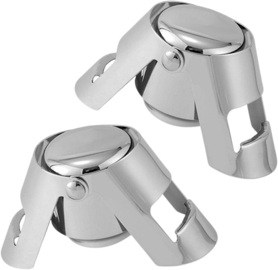 Champagnerverschluss-set – Flaschenverschluss – Bewahrt Die Perlage – Edelstahl – 2er-set – Silber