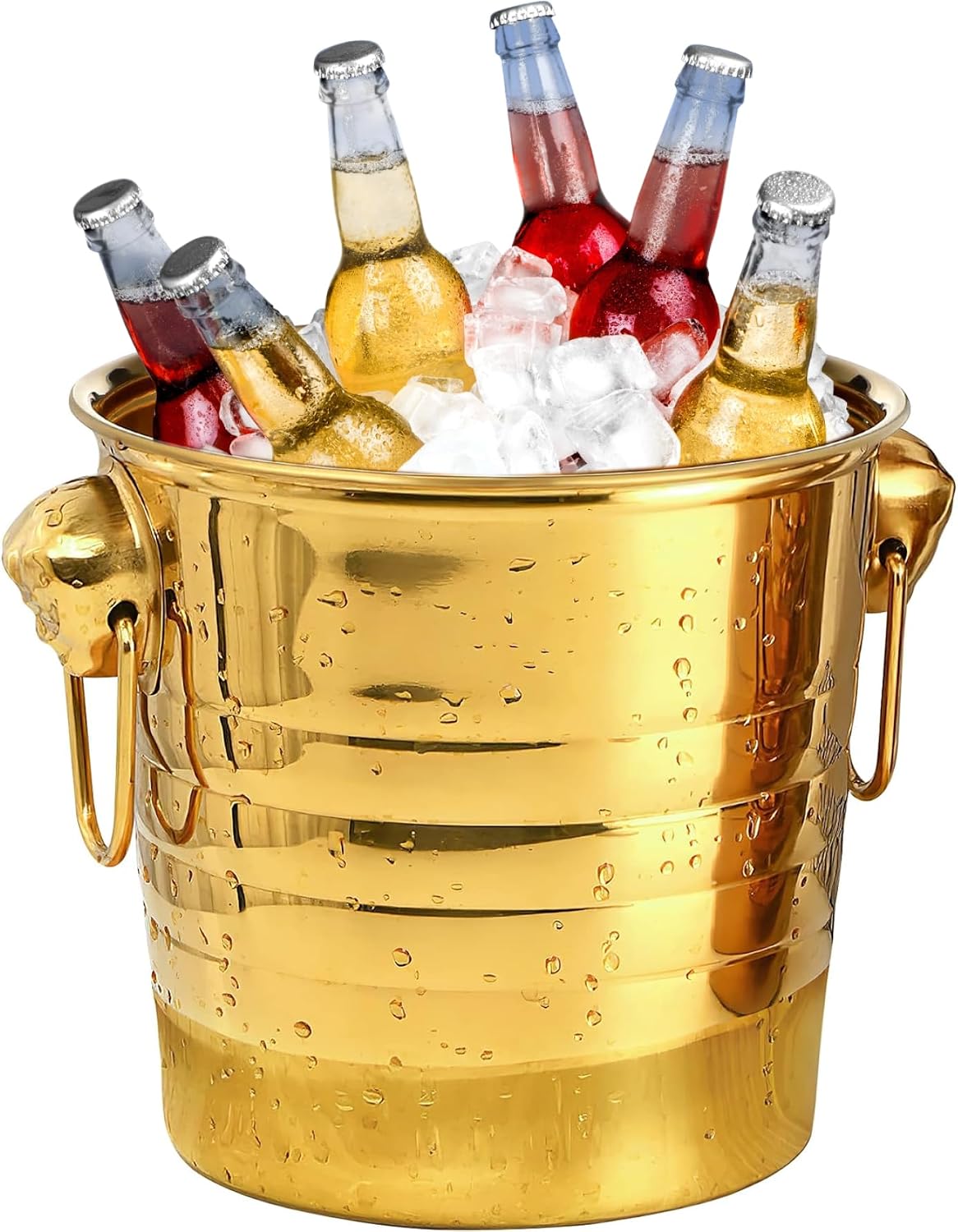 5-liter-champagnerkühler, Goldener Eisbehälter Für Partys, Weinkühler/getränkekühler Aus Edelstahl Mit Griffen Für Bankette, Hochzeiten Und Erfrischende Weingetränke