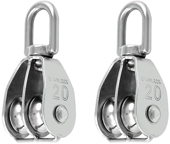 Gsedaox M20 Doppelrolle Edelstahl 304 Heberolle Tragfähigkeit Bis 75 Kg 2 Stück Silber