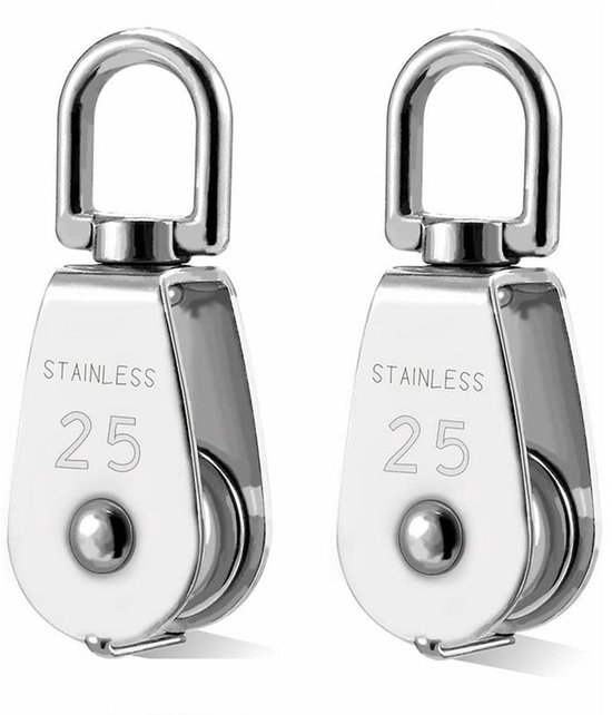 M25 Einzelrolle Edelstahl 304 Heberolle Tragfähigkeit Bis 150 Kg 2 Stück Silber