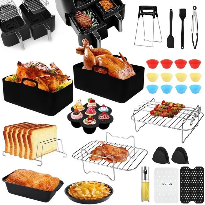 Friteusenzubehör – Marsee – 128-teilig – Silikon – Edelstahl – Wiederverwendbar
