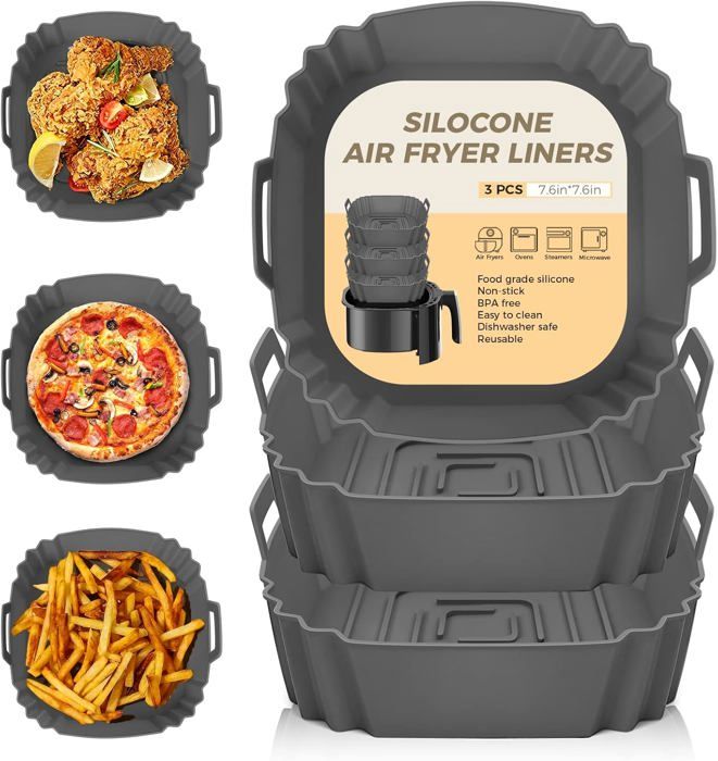 Silikonform – Zubehör Für Heißluftfritteusen – 3-teilig – Wiederverwendbar – Kompatibel Mit Ninja Foodi – Ölfrei