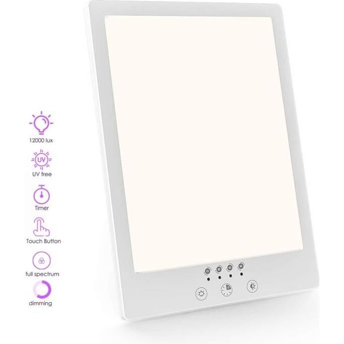 Lichttherapielampe – Zgeer – 12000 Lux – Uv-freie Led – Einstellbare Helligkeit – Einstellbare Temperatur