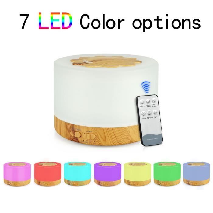 500-ml-aroma-diffusor, Ultraschall-luftbefeuchter Mit 7-farbiger Led-beleuchtung Für Zuhause, Büro Und Spa