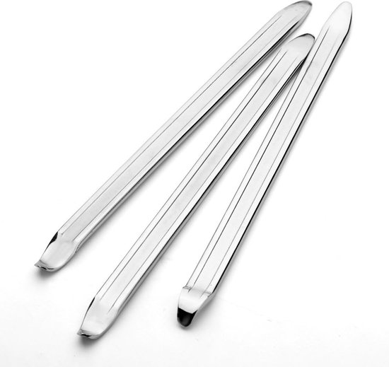 Reifenheber 3 Stück 30 Cm Stahl Silber Ergonomisch Reifenmontierwerkzeug Für Fahrrad, Motorrad Und Roller