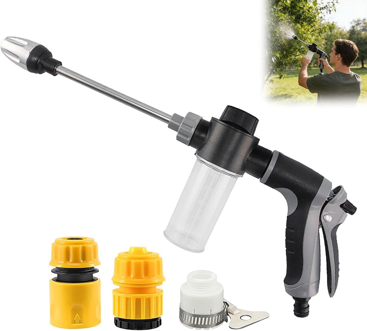 Hochdruckreiniger – Turboreiniger – Autowaschpistole – Mit 3 Anschlüssen – Spritzpistole – Multifunktions-reinigungssprühgerät – Für Gartenbewässerung Und Autowäsche