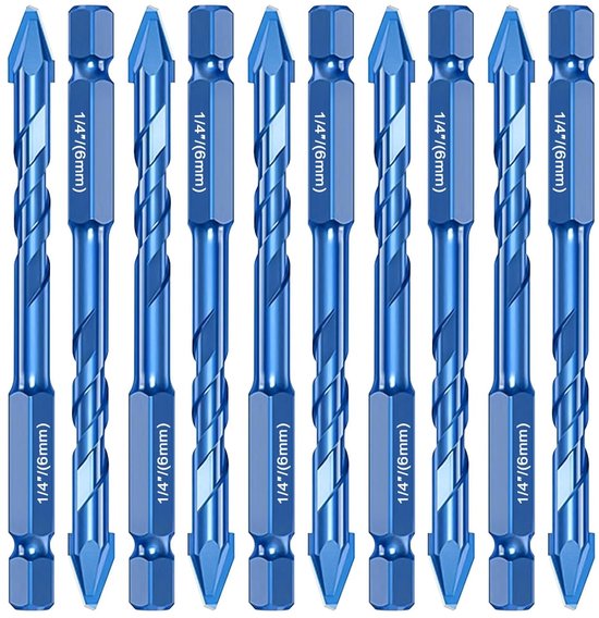 Mm Hochfester Exzenterbohrer, 10 Teiliges 1/4" Bohrerset, Hochfester Exzenterbohrer Mit Abgewinkeltem Kopf Und 6,35 Mm Sechskantschaft Für Glas,