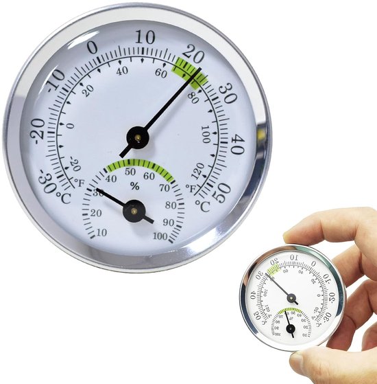 Analoges Hygrometer Und Thermometer Silber