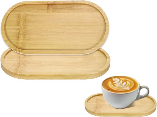 2 Ovale Untersetzer Aus Holz Und Glas, Als Kaffee Oder Kerzenhalter, Für Wohnzimmer, Schlafzimmer, Bar, Küche Oder Als Getränkeuntersetzer (165 X