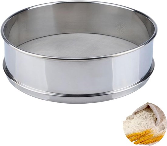 Mehlsieb 150 Mesh Rundes Edelstahlsieb Für Backwaren Wie Mehl, Puderzucker, Brot, Kuchen Und Pizza 35 Cm
