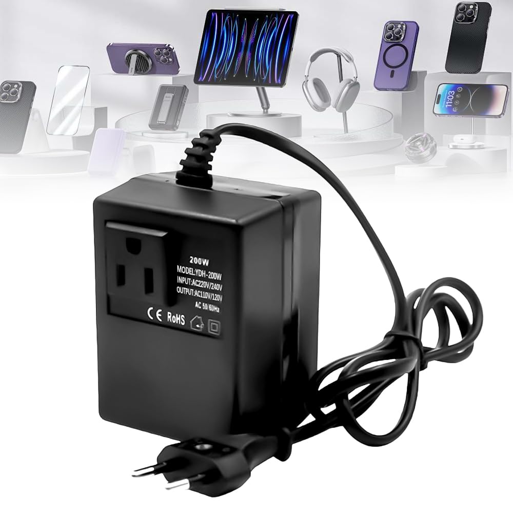 Spannungswandler 220 V Auf 110 V, 200 W, Abwärtsnetzteil, Reisenetzteil Mit Europäischem Stecker Für Luftreiniger, Minikameras
