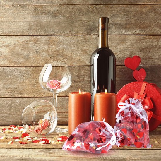 100 Stück Organzabeutel 9 X 12 Cm Love Heißprägung Geschenktüten Geschenkverpackung Partytüten Süßigkeitentüten Schmucktüten Dufttüten