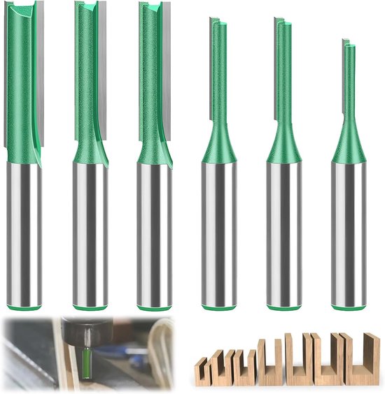 6 Teiliges Fräserset Mit 8 Mm Schaft, Nutfräser, Frässpindel Mit Durchmessern Von 3 Mm, 4 Mm, 5 Mm, 6 Mm, 7 Mm Und 8 Mm, Schlitzfräser Set Für Di