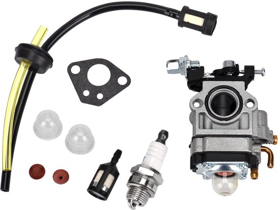 Passend Für Vergaser Von 52 Cm³ , 49 Cm³ Und 43 Cm³ Motoren Für Freischneider. Vergaser Reparatursatz Inklusive Dichtung, Schlauch, Zündkerze Und