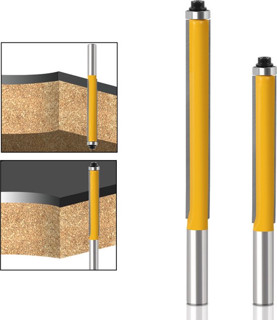 2 Stück – Industriefräser – 8-mm-schaft, Verlängerter Kopierfräser – Flachfräser – Rückschlagschutz – Für Die Holzbearbeitung