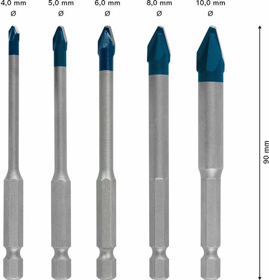 Für 5 Teiliges Bohrerset (für Fliesen, Bodenfliesen, Ø 4 10 Mm, Schlagbohrzubehör),