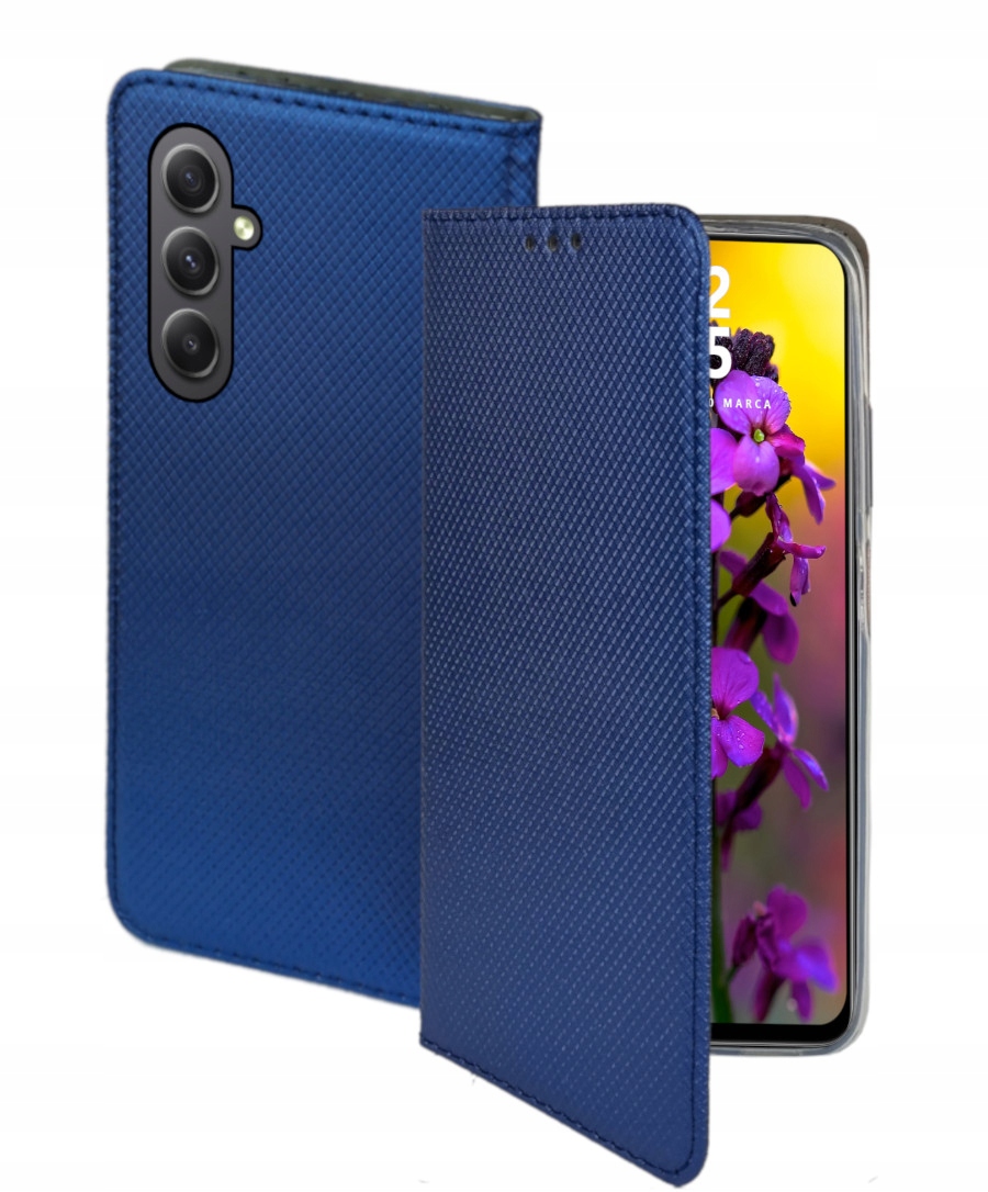 Schutzhülle Für Samsung Galaxy S23 Fe Smart Magnet Case Geschlossen Marineblau + Glas
