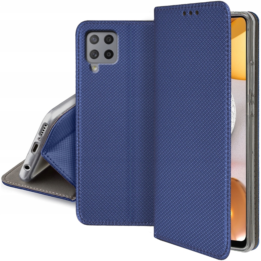 Schutzhülle Für Samsung Galaxy A42 5g, Magnet-design, Smart Book, Marineblau + Glas