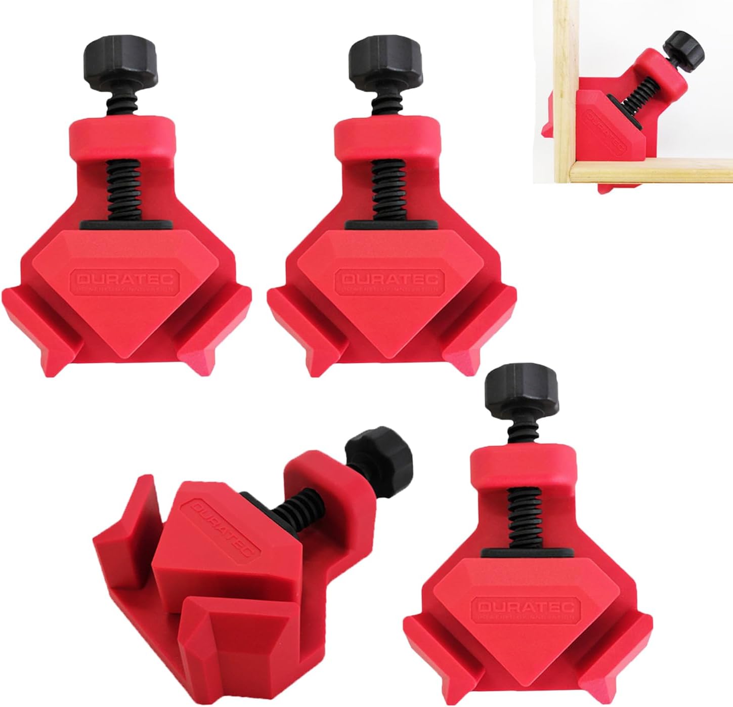 4-teiliges Winkelklemmen-set, 25 Kg Klemmkraft Zum Verleimen Winkelpresse Für Plattenstärken Bis 26 Mm, Rechtwinklige Klemme Für Holzbearbeitungswerkzeuge, Tischlerei Und Schweißen