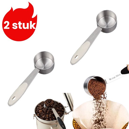 2 Teiliges Set Aus Edelstahl: Kaffeelöffel, Messlöffel, Milchpulverlöffel, Kaffeebohnenlöffel, Milch Und Teepulverlöffel, Silberfarben