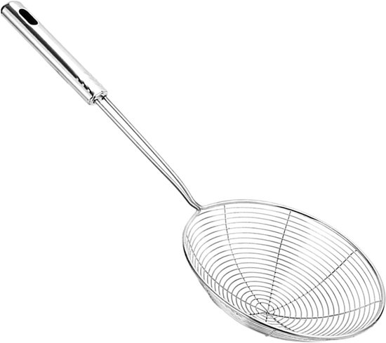 Profilabschäumer Edelstahl Antihaftbeschichtung 34 Cm Profi Abschäumer Mit Griff, Hitzebeständig Silber