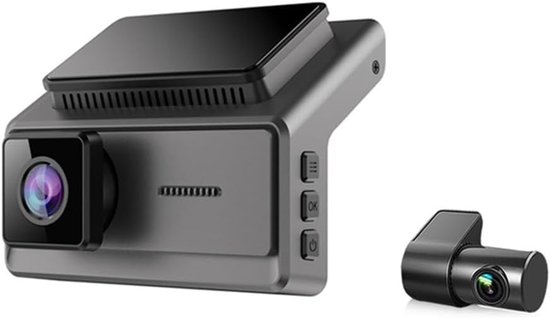 3,75-zoll-dashcam Mit Dual-aufnahme, Wlan, 2k- Und 1080p-hd-video Sowie Bewegungserkennung Zur Montage An Der Windschutzscheibe.