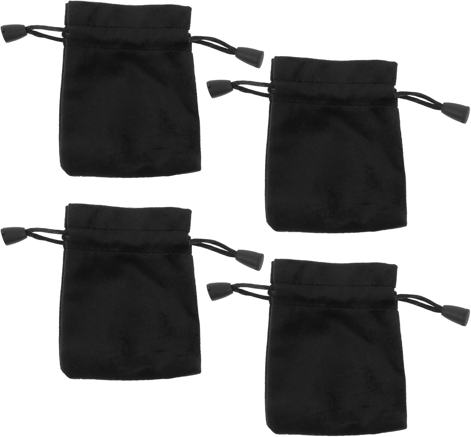 4-teiliges Set Aus Schwarzem Samtbeutel Mit Kordelzug, Schmuckbeutel Und Geschenktüte, Leicht Und Tragbar, Für Würfel Und Kekse, Partys Und Kleine Verpackungen